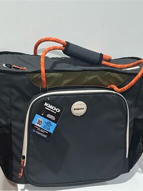 Igloo Black Duffel Cooler Bag with Orange Handles